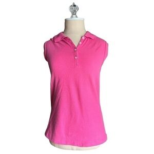 WOMEN’S hasting & smith sleeveless pink polo golf top, size large